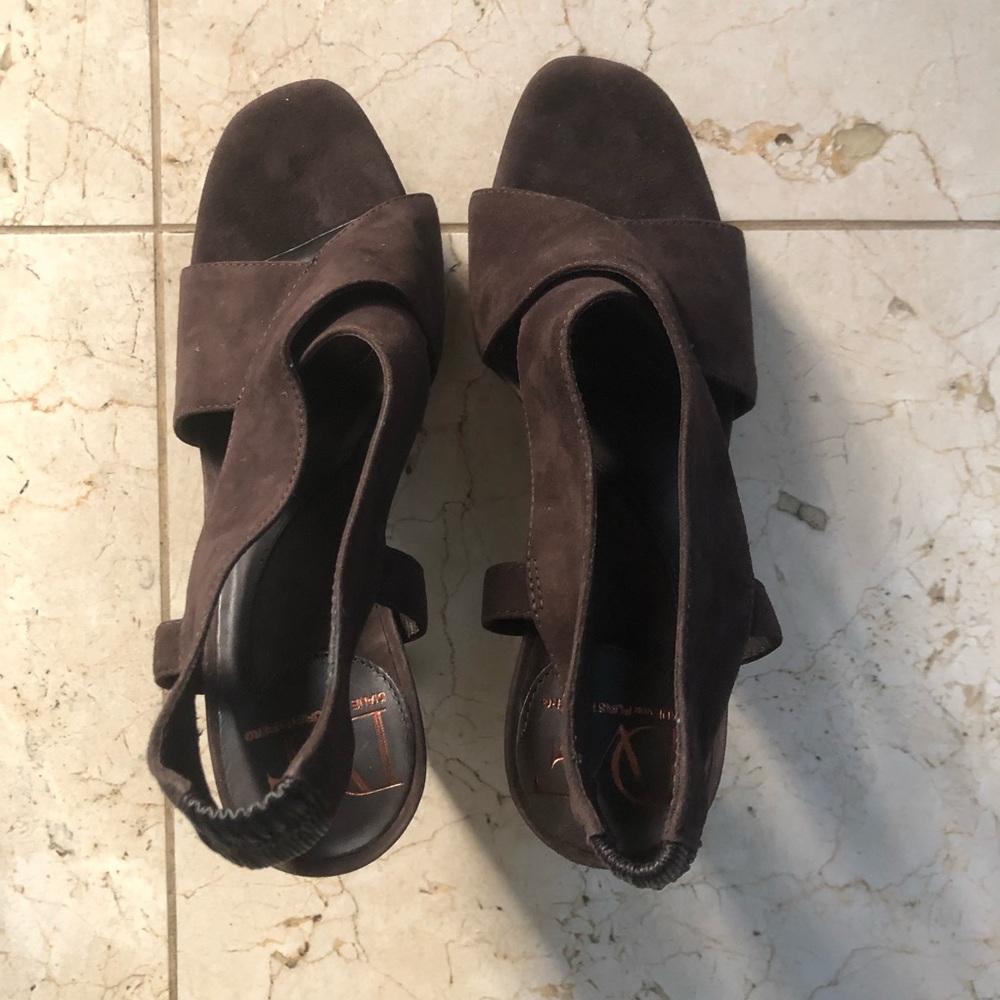 Diane Von Furstenberg DVF Brown Suede Leather Pumps 8M - Picture 2 of 7